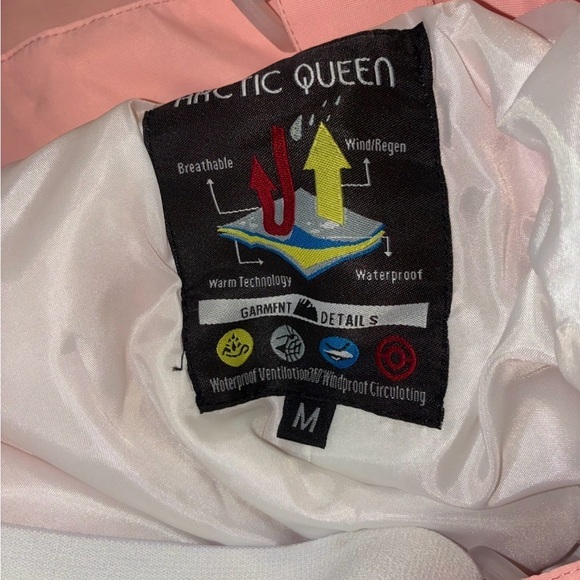 Artic Queen Peach/Blush Snow Ski Ski pants with Suspenders - Picture 7 of 7